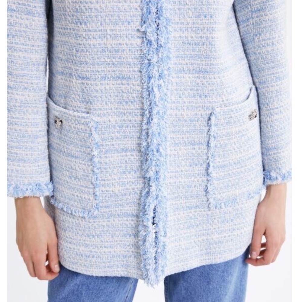 NWT Zara Long Tweed Jacket - Picture 5 of 5